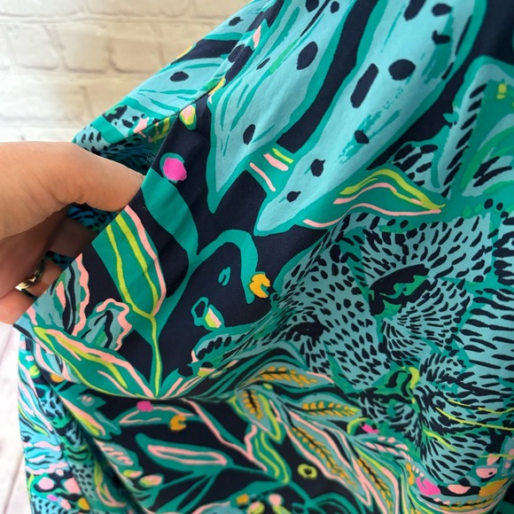 Lilly Pulitzer Juney Midi Dress in Low Tide Navy and Turquoise Size 6 - Picture 6 of 12